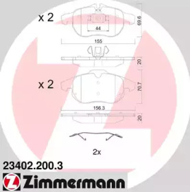 Комплект тормозных колодок ZIMMERMANN 23402.200.3