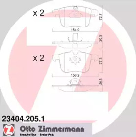 Комплект тормозных колодок ZIMMERMANN 23404.205.1