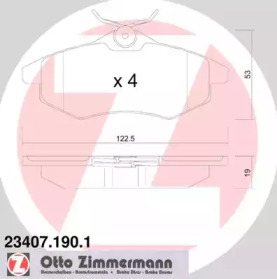 Комплект тормозных колодок ZIMMERMANN 23407.190.1