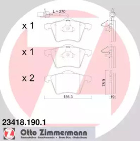 Комплект тормозных колодок ZIMMERMANN 23418.190.1