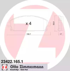 Комплект тормозных колодок ZIMMERMANN 23422.165.1