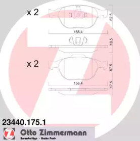 Комплект тормозных колодок ZIMMERMANN 23440.175.1