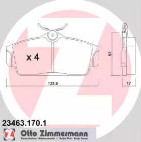 Комплект тормозных колодок ZIMMERMANN 23463.170.1