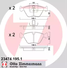 Комплект тормозных колодок ZIMMERMANN 23474.195.1