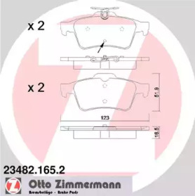 Комплект тормозных колодок ZIMMERMANN 23482.165.2