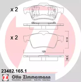 Комплект тормозных колодок ZIMMERMANN 23482.165.1