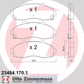 Комплект тормозных колодок ZIMMERMANN 23484.170.1