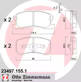 Комплект тормозных колодок ZIMMERMANN 23497.155.1