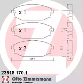 Комплект тормозных колодок ZIMMERMANN 23518.170.1