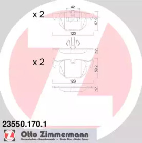 Комплект тормозных колодок ZIMMERMANN 23550.170.1