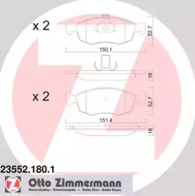 Комплект тормозных колодок ZIMMERMANN 23552.180.1