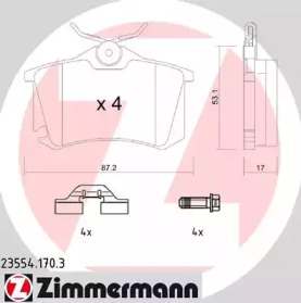 Комплект тормозных колодок ZIMMERMANN 23554.170.3