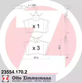 Комплект тормозных колодок ZIMMERMANN 23554.170.2