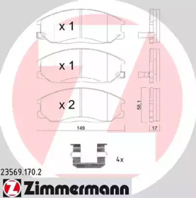 Комплект тормозных колодок ZIMMERMANN 23569.170.2