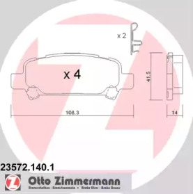 Комплект тормозных колодок ZIMMERMANN 23572.140.1