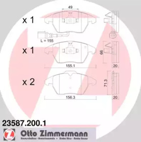 Комплект тормозных колодок ZIMMERMANN 23587.200.1