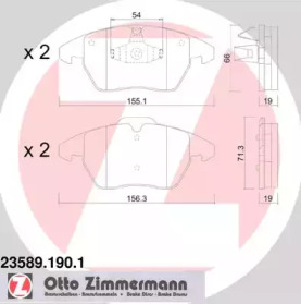 Комплект тормозных колодок ZIMMERMANN 23589.190.1