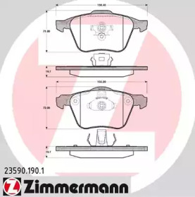 Комплект тормозных колодок ZIMMERMANN 23590.190.1