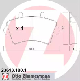 Комплект тормозных колодок ZIMMERMANN 23613.180.1