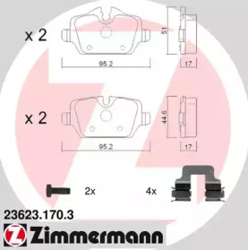 Комплект тормозных колодок ZIMMERMANN 23623.170.3