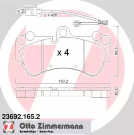 Комплект тормозных колодок ZIMMERMANN 23692.165.2