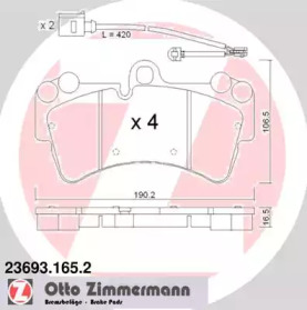 Комплект тормозных колодок ZIMMERMANN 23693.165.2