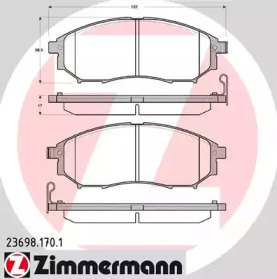 Комплект тормозных колодок ZIMMERMANN 23698.170.1