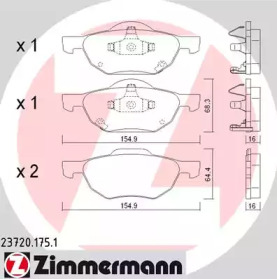 Комплект тормозных колодок ZIMMERMANN 23720.175.1