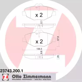 Комплект тормозных колодок ZIMMERMANN 23743.200.1