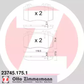 Комплект тормозных колодок ZIMMERMANN 23745.175.1