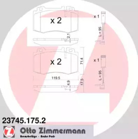 Комплект тормозных колодок ZIMMERMANN 23745.175.2