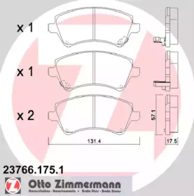 Комплект тормозных колодок ZIMMERMANN 23766.175.1