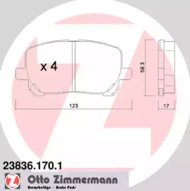 Комплект тормозных колодок ZIMMERMANN 23836.170.1