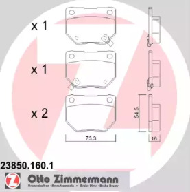 Комплект тормозных колодок ZIMMERMANN 23850.160.1