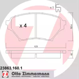 Комплект тормозных колодок ZIMMERMANN 23863.160.1