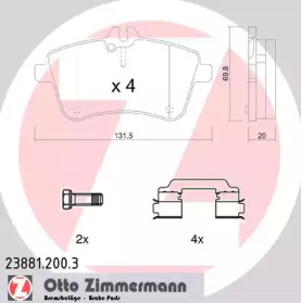 Комплект тормозных колодок ZIMMERMANN 23881.200.3