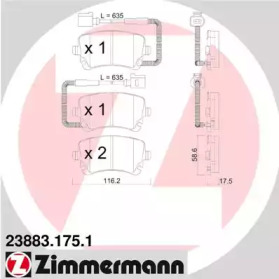 Комплект тормозных колодок ZIMMERMANN 23883.175.1