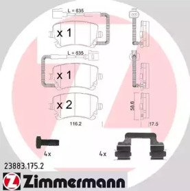 Комплект тормозных колодок ZIMMERMANN 23883.175.2