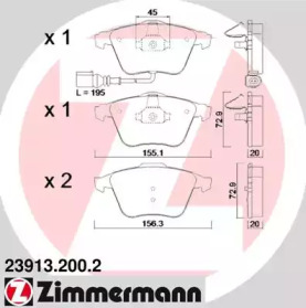 Комплект тормозных колодок ZIMMERMANN 23913.200.2