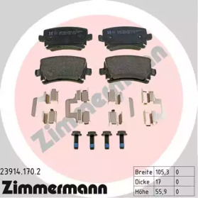 Комплект тормозных колодок ZIMMERMANN 23914.170.2