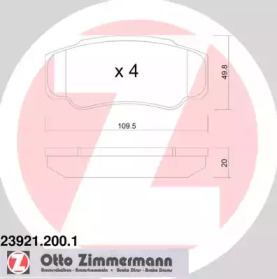 Комплект тормозных колодок ZIMMERMANN 23921.200.1