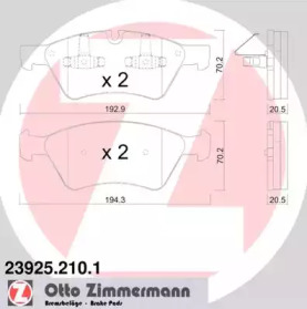 Комплект тормозных колодок ZIMMERMANN 23925.210.1