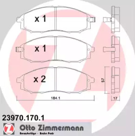 Комплект тормозных колодок ZIMMERMANN 23970.170.1