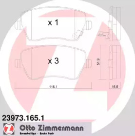 Комплект тормозных колодок ZIMMERMANN 23973.165.1