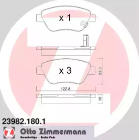 Комплект тормозных колодок ZIMMERMANN 23982.180.1