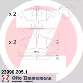 Комплект тормозных колодок ZIMMERMANN 23990.205.1