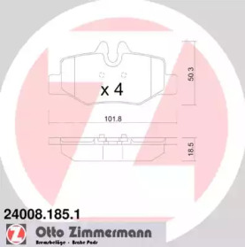 Комплект тормозных колодок ZIMMERMANN 24008.185.1