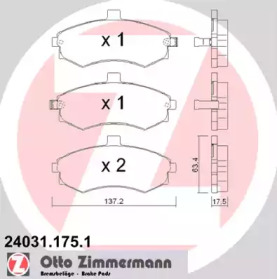 Комплект тормозных колодок ZIMMERMANN 24031.175.1