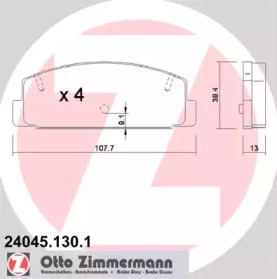 Комплект тормозных колодок ZIMMERMANN 24045.130.1