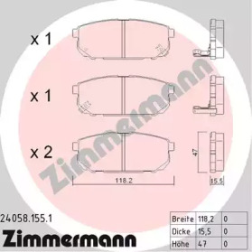 Комплект тормозных колодок ZIMMERMANN 24058.155.1